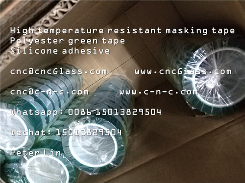 Green polyester tape for glass lamination edges masking, 50mm*66M/roll