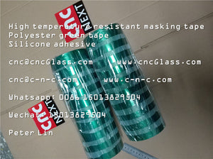 Green polyester tape for glass lamination edges masking, 50mm*66M/roll