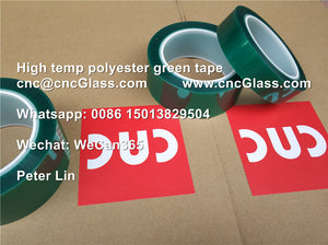 Green polyester tape for glass lamination edges masking, 50mm*66M/roll